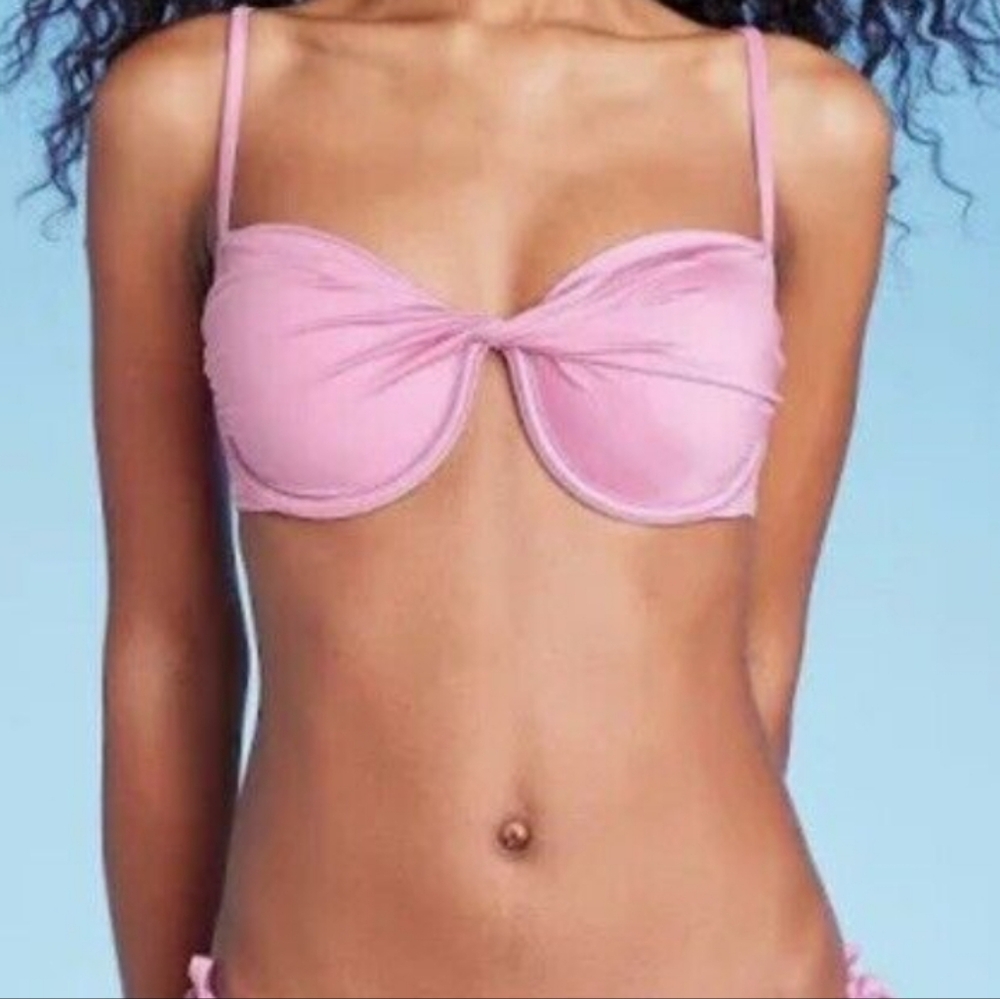 5/$25 Shade & Shore Pink Underwire Bikini Top
